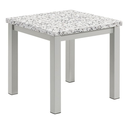 Travira Patio End Table Powder Coated Aluminum Frame Lite Core