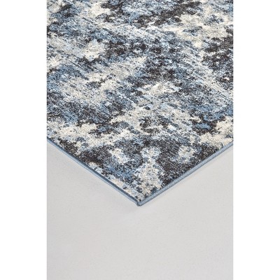 Ainsley Gray and Blue Abstract Cotton Area Rug