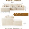 108" Sectional Couch Cloud Modular Modern L-Shaped Sofa with Chaise Lounge, Corduroy Fabric - 3 of 4