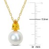 EVERLY JEWELRY  |   Yellow Plated Sterling Silver 0.45 CT TGW Citrine & 8.5 - 9 MM Cultured Freshwater  Pearl Fashion Pendant With Chain - 2 of 3