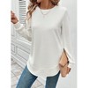 Coolmee Women's Floral Blouses Dressy Casual V Neck Button Down Shirts Lantern Long Sleeve Boho Chiffon Fall Tops - 2 of 4