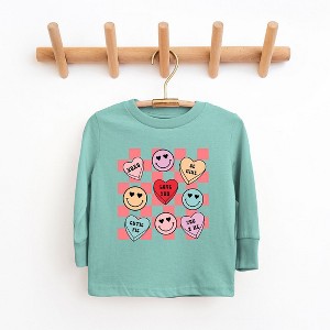 The Juniper Shop Candy Heart Smile Solid Toddler Long Sleeve Tee - 1 of 3