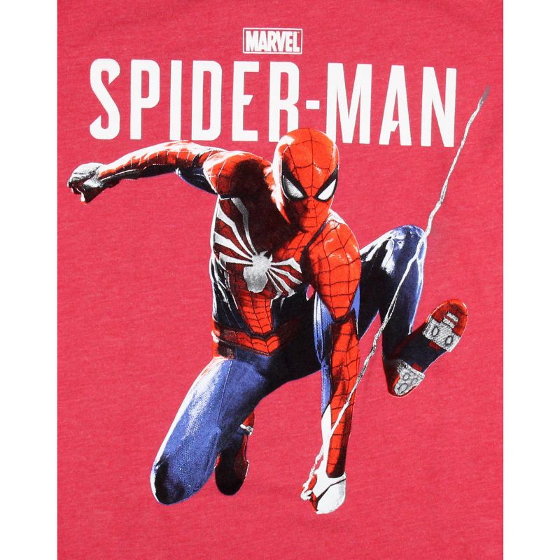 Marvel Boy's Girl's Spiderman T-Shirt Web Swinging Pose Graphic Red, 2 of 4