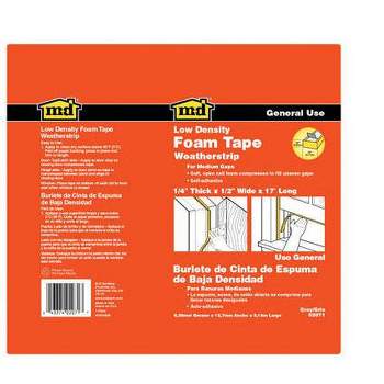 M-D Gray Foam Weather Stripping Tape For Doors and Windows 17 ft. L X 3/8 in.