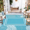 Outdoor Plastic Straw Rug Stain-Resistant Camping Rug, Waterproof Modern Bordered Floor Mats for RV Porch Deck Balcony Beach - 3 of 4