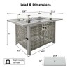 KTMBDW Outdoor Patio Sectional Sofa Couch with 43" Gas Fire Pit Table and Glass Coffee Table for Garden, Poolside, Backyard - 3 of 3