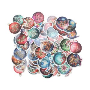 Unique Bargains Waterproof Nordic Christmas Stickers Colorful 1.57"-3.15" 50 Pcs - 1 of 4