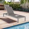 3pc Aluminum Patio Lounger Set, Outdoor Chaise Lounge with Coffee Table 4A, Silver -ModernLuxe - image 2 of 4