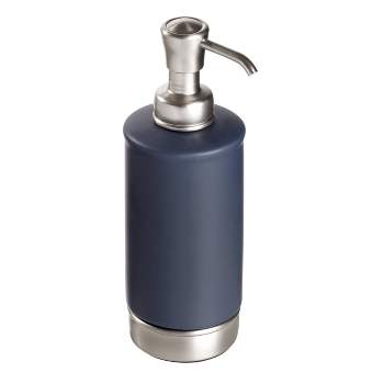 iDESIGN York Soap Pump Matte Navy/Brushed Nickel