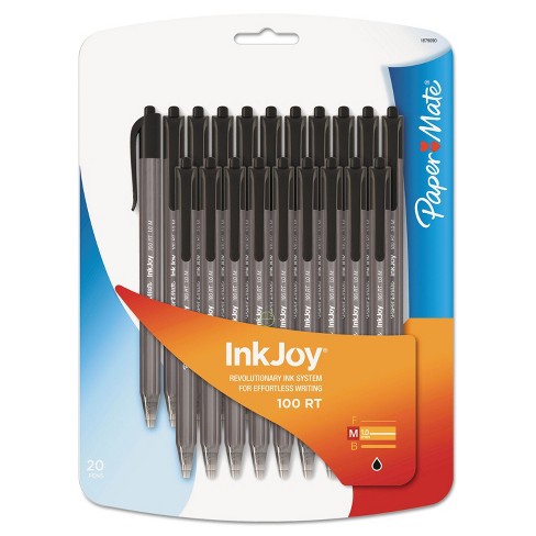 4 pack 1.0mm PaperMate InkJoy 100 ST Ballpoint Pens Black 