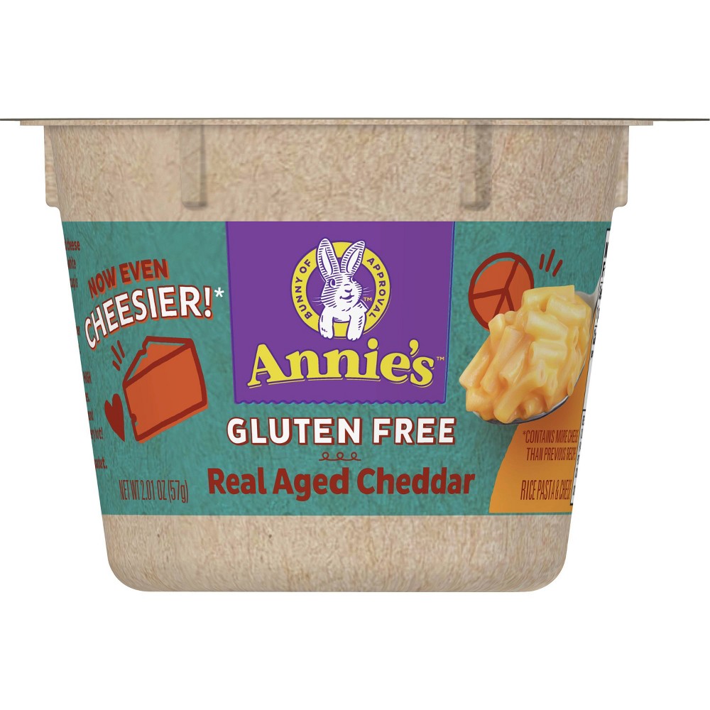 UPC 013562610518 product image for Annie's Gluten Free Rice Pasta & Cheddar Macaroni & Cheese Cup - 2.01oz | upcitemdb.com