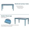 Mid-Century 6-Piece Dining Table Set with Bench & Upholstered Chairs, Vintage 2-Tone Finish, Storage Drawer, Rubberwood Frame - 3 of 4