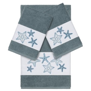 Linum Home Textiles 100% Turkish Cotton LYDIA Embellished Towel Set - 1 of 4