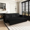 93" King Size Sofa Bed Couch Pull Out Couch 3 In 1 Convertible Sleeper Sofa Bed Velvet Chesterfield Sofa With Nailhead Trim & Rolled Arm-Cuddlewood - 2 of 4