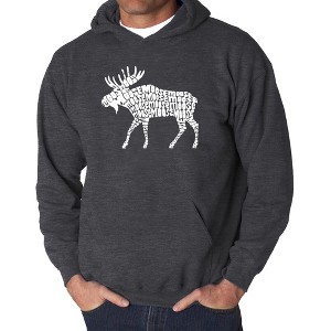 LA Pop Art Men's Word Art Hooded Sweatshirt - Moose - 1 of 4
