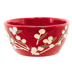 Tag 3.0 Inch Red Sprig Snack Bowl Candy Pretzel Nuts Candy Dishes - 1 of 3