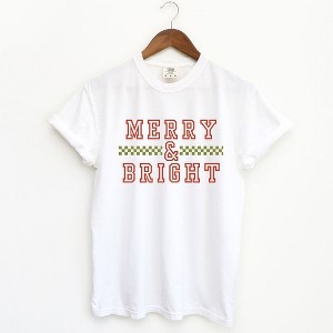 Simply Sage Market Women's Merry and Bright Checkered Short Sleeve Garment Dyed Tee - 1 of 4