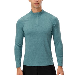 Anna-Kaci Active Men's Long Sleeve Quarter Zip Top with Athletic Fit and Raglan Sleeves for Training or Casual Wear - 1 of 4