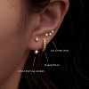 3 Pairs Gold Huggie Earrings Set - 925 Sterling Silver Birthstone Studs for Women - 4 of 4