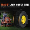 VEVOR Lawn Mower Tires with Rim, 15x6-6" Tubeless Tractor Tires, 2-Pack Tire and Wheel Assembly, S-Turf Pneumatic Tires, 3" Offset Hub, Black - 3 of 4