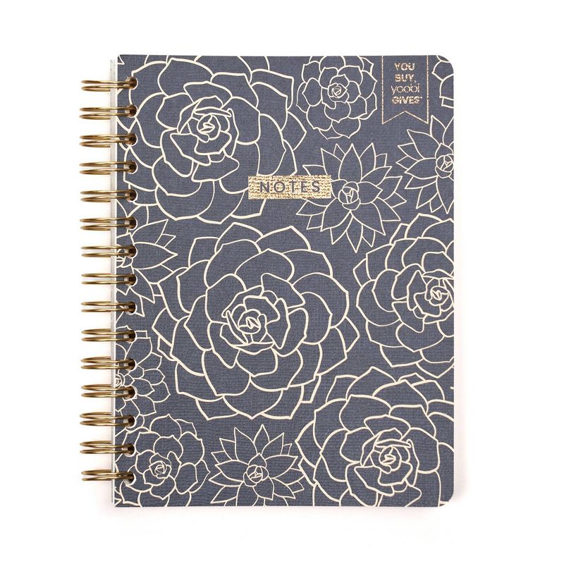 100 Sheet College Ruled evolve Journal 6&#34;x8&#34; Spiral Soft Cover Navy Succulents - Yoobi&#8482;, 2 of 10