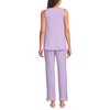Lands' End Women's Brushed Cozy Waffle Jersey 3 Piece Pajama Set - Tank Top Pant and Robe - 2 of 4
