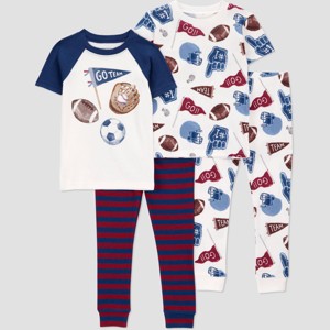 Carter's Just One You® Toddler Boys' 4pc Cotton Short Sleeve Pajama Set - 1 of 4