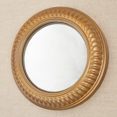 Split P Gold Button Wall Mirror 12.75"H