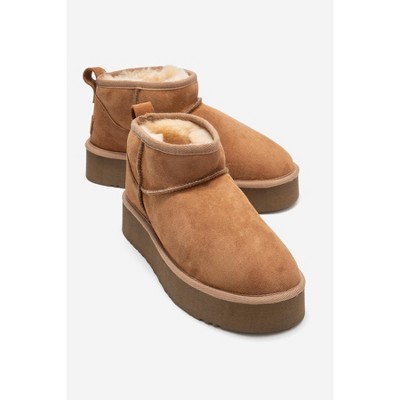 Veyra - Tan Suede Genuine Leather Platform Mini Boot (Women) | Forever & Always Shoes