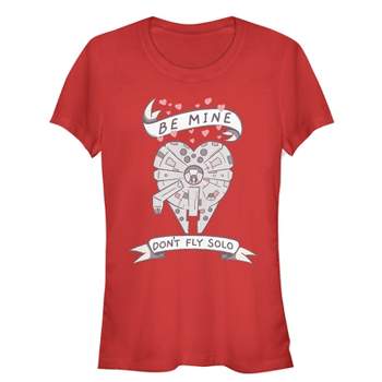 Juniors Womens Star Wars Valentine Don't Fly Solo T-Shirt