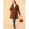 Agnes Orinda Women's Plus Size Winter Notched Lapel Single Breasted with Pockets Pea Coats - 3 of 4
