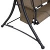 Resenkos 3-Seat Swing Set, Outdoor Glider With Adjustable Roof, Side Pockets, Ventilated Seat & Back, Brown - 3 of 4