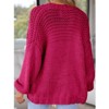Womens Sweater Knit Cardigan with Pockets Open Front Cable Knit Sweater Chunky Thick Sweater Cardigan for Winter Comfy Knitwear - 2 of 4