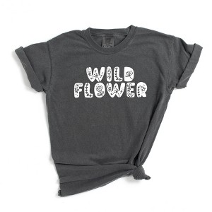 Simply Sage Market Women's Boho Wild Flower Short Sleeve Garment Dyed Tee - 1 of 2