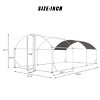 LAOTIES 19×9×6 Ft Large Metal Chicken Coop,Walk In Poultry Run With Waterproof Cover,Heavy Duty Outdoor Hen Cage - 4 of 4