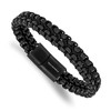 Chisel Stainless Steel Polished and Brushed Black IP-plated Chain and Cord 8.5" Bracelet - 2 of 4