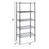 FONTOI Storage Racks, 5-Tier Shelving Unit with Adjustable Leveling Feet&Wheels, Wire Storage Racks for Garage Home Kitchen, Black, 30"*64"*14" - 3 of 4