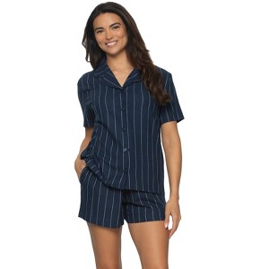 Felina - Mirielle Collar Pajama & Short Set - 100% Cotton Comfort, Lightweight Lounge & Sleepwear - 1 of 2