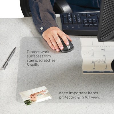 Clear Vinyl Antimicrobial Non-Slip Desk Pad, 20" x 36"