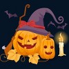 Boy's Design By Humans Halloween Witch Pumpkins With Bats Witch Pumpkins With Bats By VectorVillain T-Shirt - 2 of 3