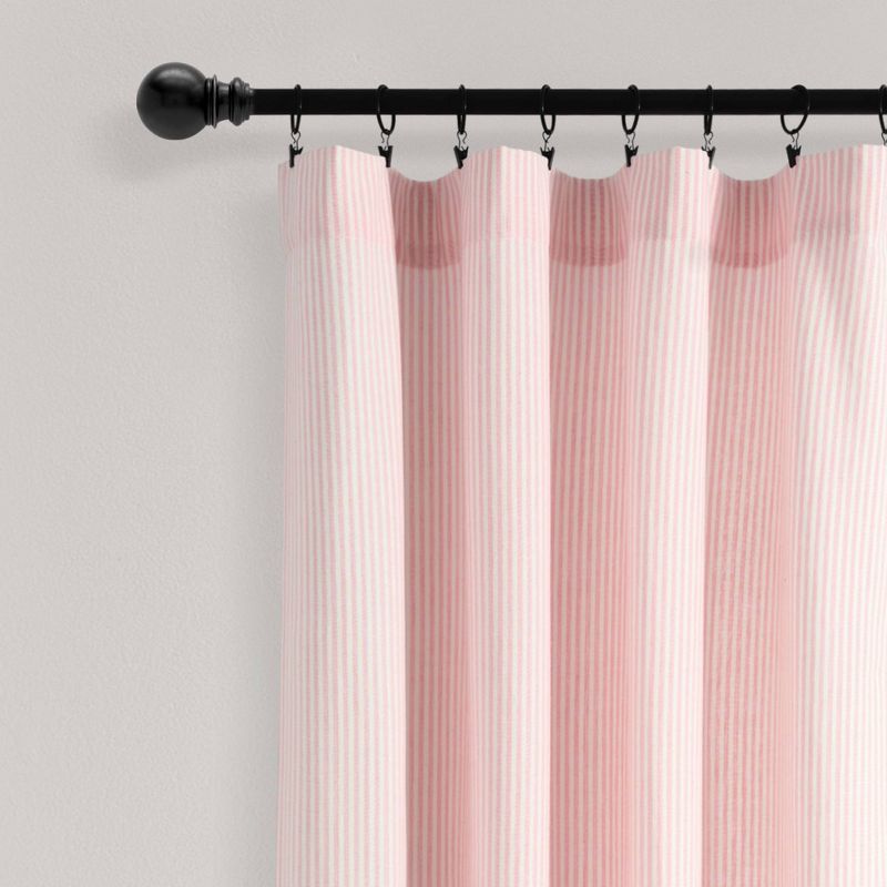 Set of 2 Farmhouse Vintage Stripe Yarn Dyed Cotton Light Filtering Window Curtain Panels - Lush Décor, 3 of 8