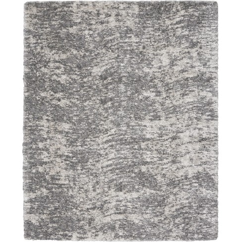 7' X 9' Rug-Abstract Plush Shag Greys