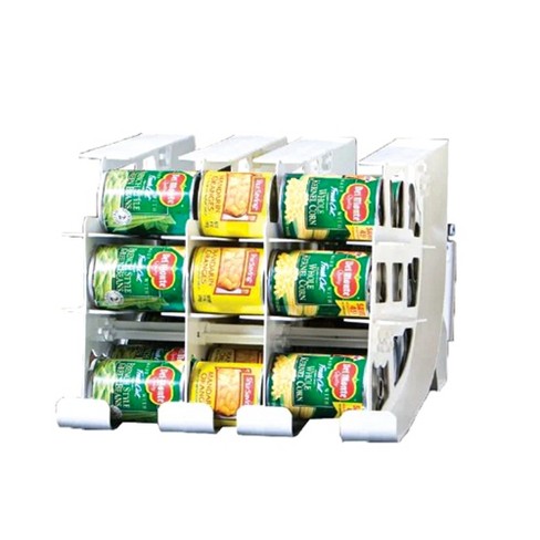 Stackable Can Organizer for Pantry with 2 Adjustable Dividers, Soda Can  Organizer, Can Storage Dispenser Holds up to 28 Cans, 2 tier Metal Wire