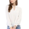 Allegra K Women's Winter Fall Casual Bow Tie Long Sleeve Chiffon Blouse - 2 of 4