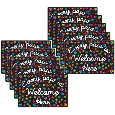 Smart Poly® Computer Mouse Pad, 8" x 10", Every Paw is Welcome Here, Pack of 10