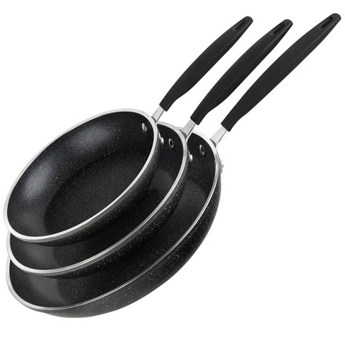 Granitestone 3 Pack Nonstick Fry Pan Set with Rubber Grib Handle - 8'' 10''  and 12