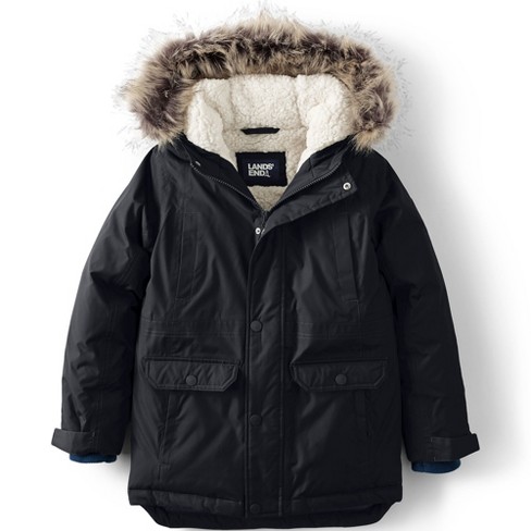 Lands End Kids Expedition Waterproof Winter Down Parka Small Black