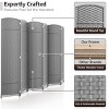 Sorbus 4 Panel Room Divider Panel, 6 ft. Tall Extra Wide Double Hinged Panels - Folding Privacy Screens - 3 of 4