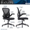 Techni Mobili Black Mesh Office Chair with Lumbar Support and Flip-Up Arms - 3 of 4