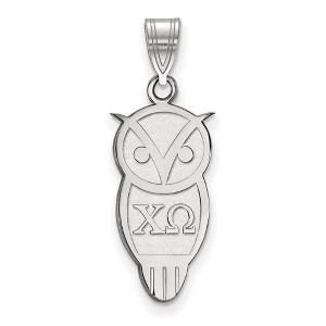 Black Bow Jewelry Sterling Silver Chi Omega Greek Life Medium Pendant - 1 of 3